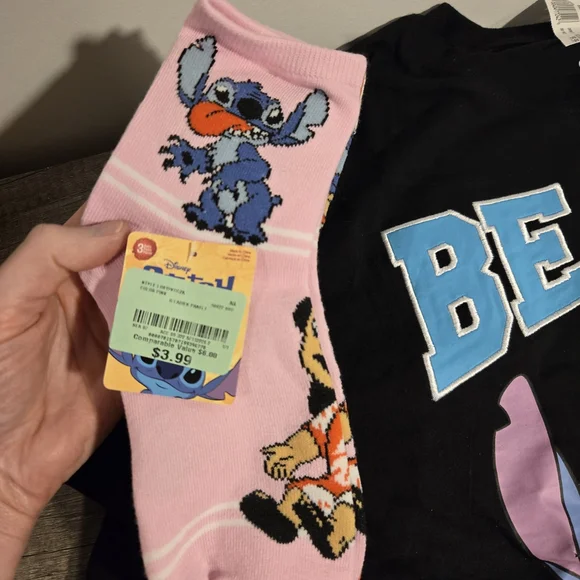 Disney Stitch Pajama Set And Socks - Picture 2 of 9